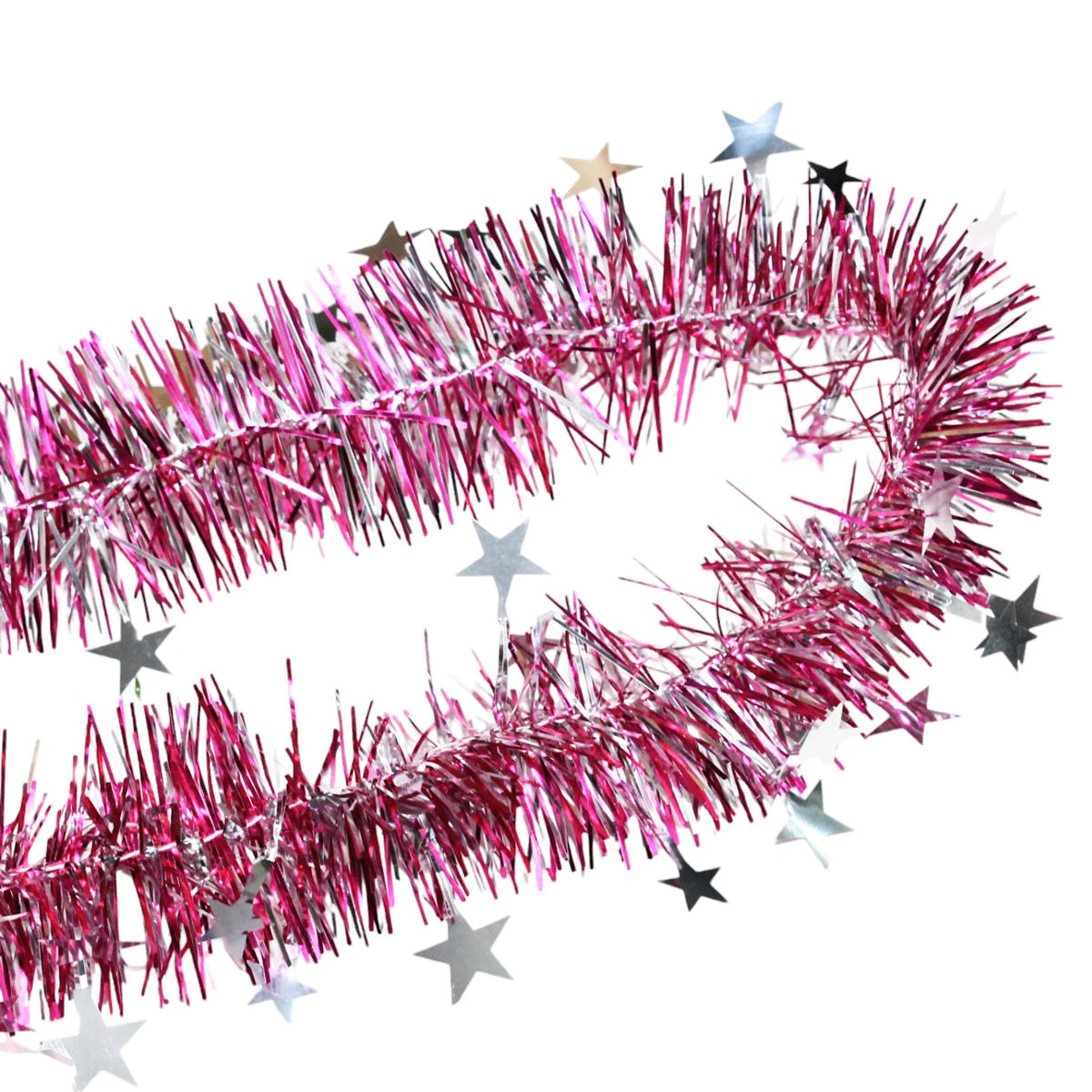 Dây Kim Tuyến 2 Lớp Ngôi Sao Nhỏ Trang Trí Giáng Sinh 180 cm - Chaang Chiia LP-DKT-2S - Màu Hồng