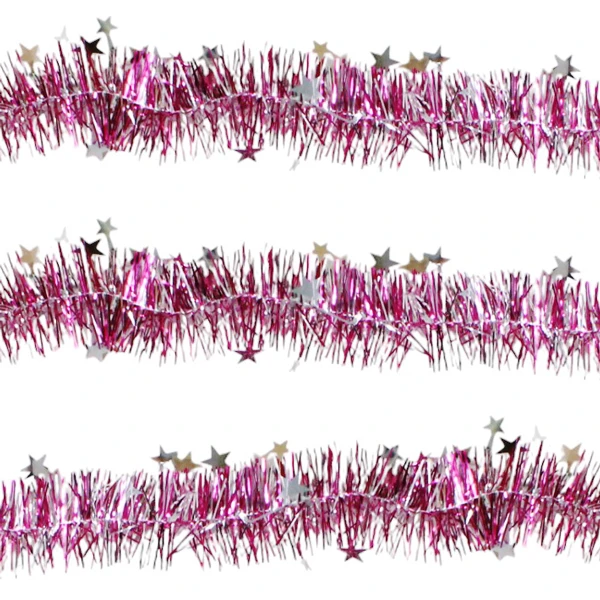 Dây Kim Tuyến 2 Lớp Ngôi Sao Nhỏ Trang Trí Giáng Sinh 180 cm - Chaang Chiia LP-DKT-2S - Màu Hồng