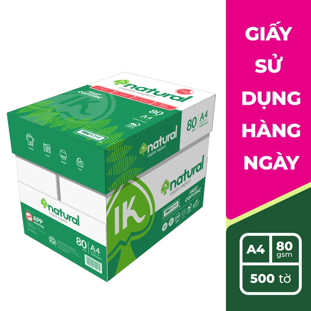 Ream giấy A4 80 gsm IK Natural-02 (500 tờ)