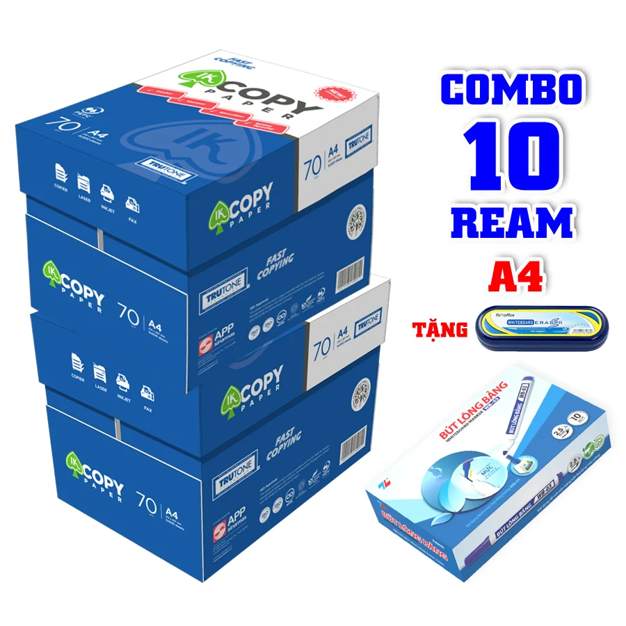 Combo giấy photo IK A4 tiết kiệm