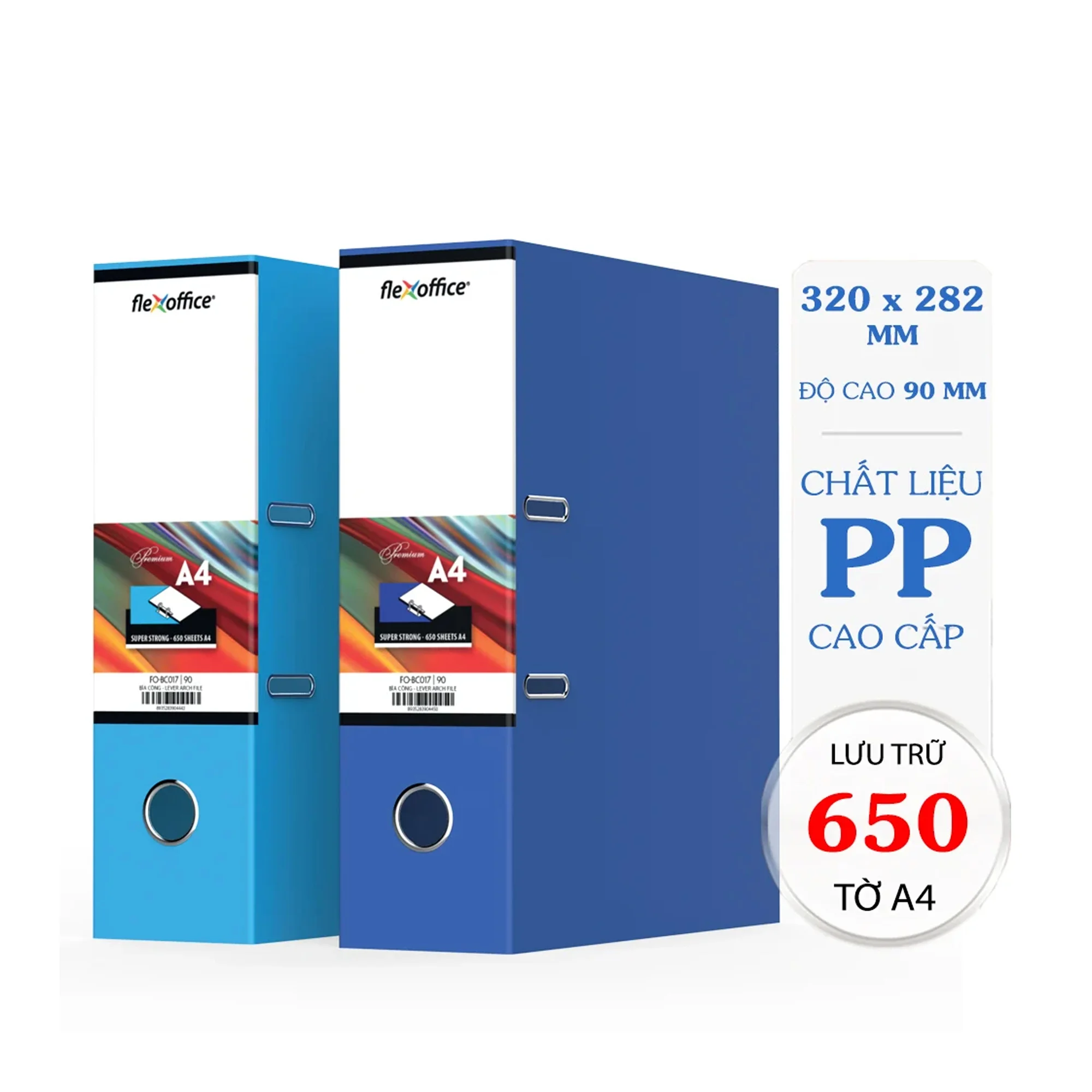 Bìa còng - Bìa hồ sơ Flexoffice A4 - F4
