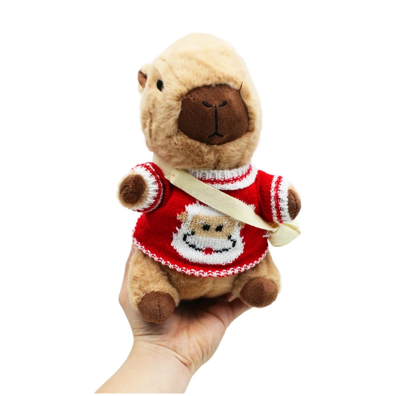 Thú Bông Capybara 23 cm - Nuan Nuan SLKPCY23 - Mặc Áo Hình Ông Già Noel