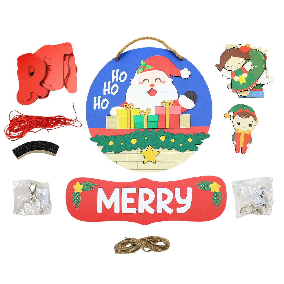 Dây Hình Gỗ Treo Tường Trang Trí Giáng Sinh - Bách Mộc - Ho Ho Ho