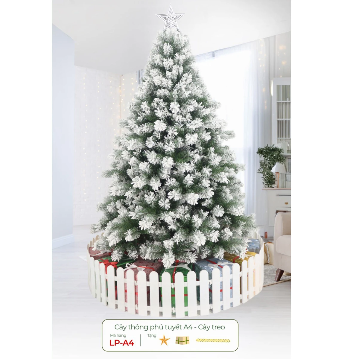 Cây Thông Noel Phủ Tuyết A4 180 cm - Cây Treo - Chaang Chiia LP-A4-6