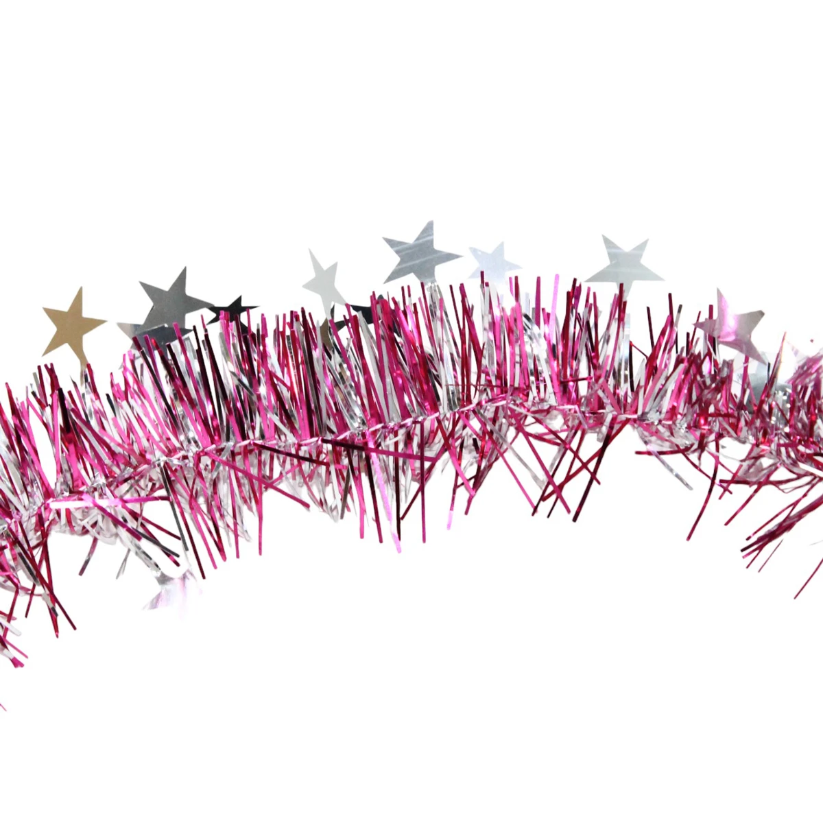 Dây Kim Tuyến 2 Lớp Ngôi Sao Nhỏ Trang Trí Giáng Sinh 180 cm - Chaang Chiia LP-DKT-2S - Màu Hồng